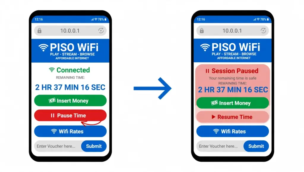 Pause Your Piso WiFi Time and Check the Timer